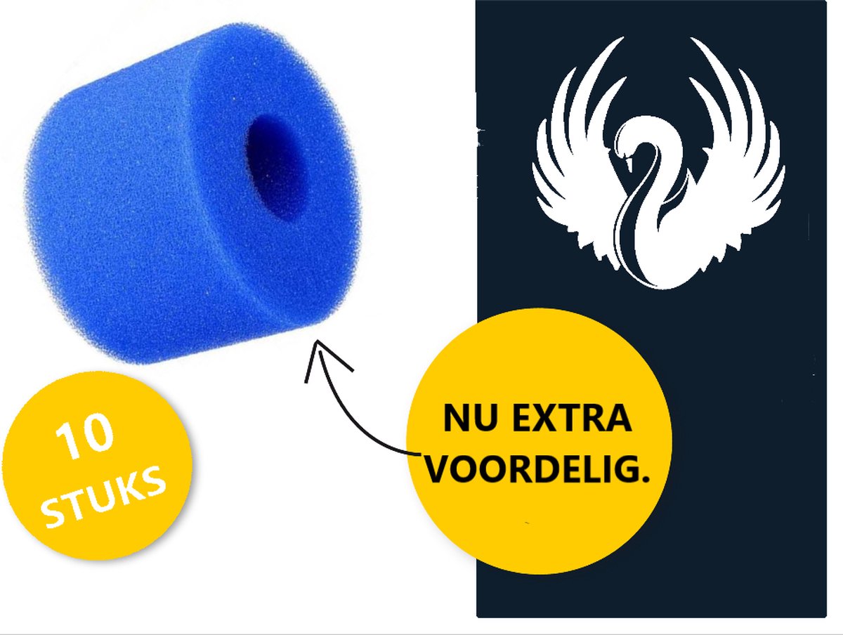 AQUASwan voordeelpakket | 10 x uitwasbare jacuzzi Filters | Geschikt voor Intex jacuzzi & Lay-z-Spa | Jacuzzi onderhoud & Jacuzzi filters | Uitwasbaar, herbruikbaar & betaalbaar | Filter S1 - Lay Z VI Filter